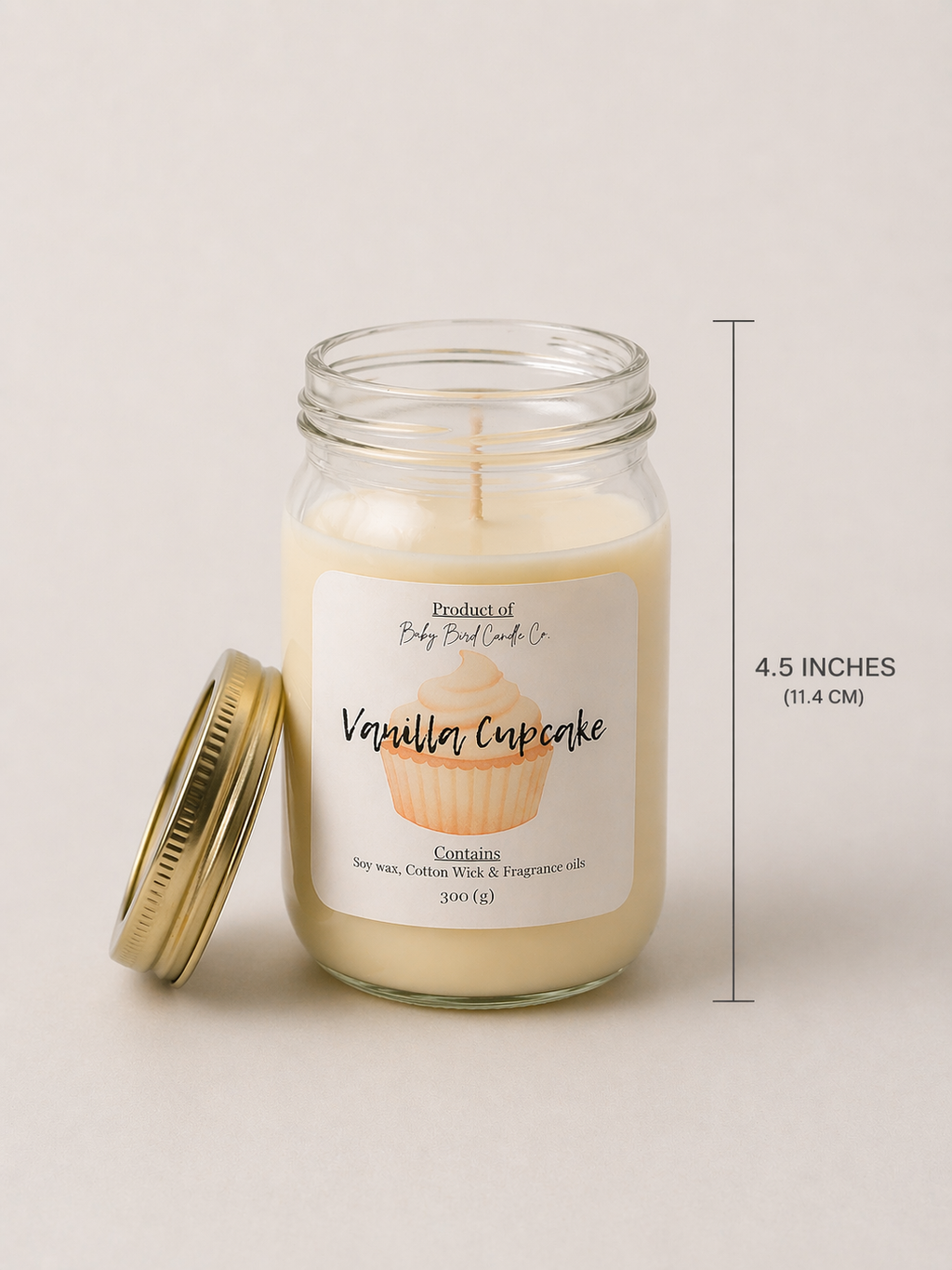 Vanilla cupcake candle