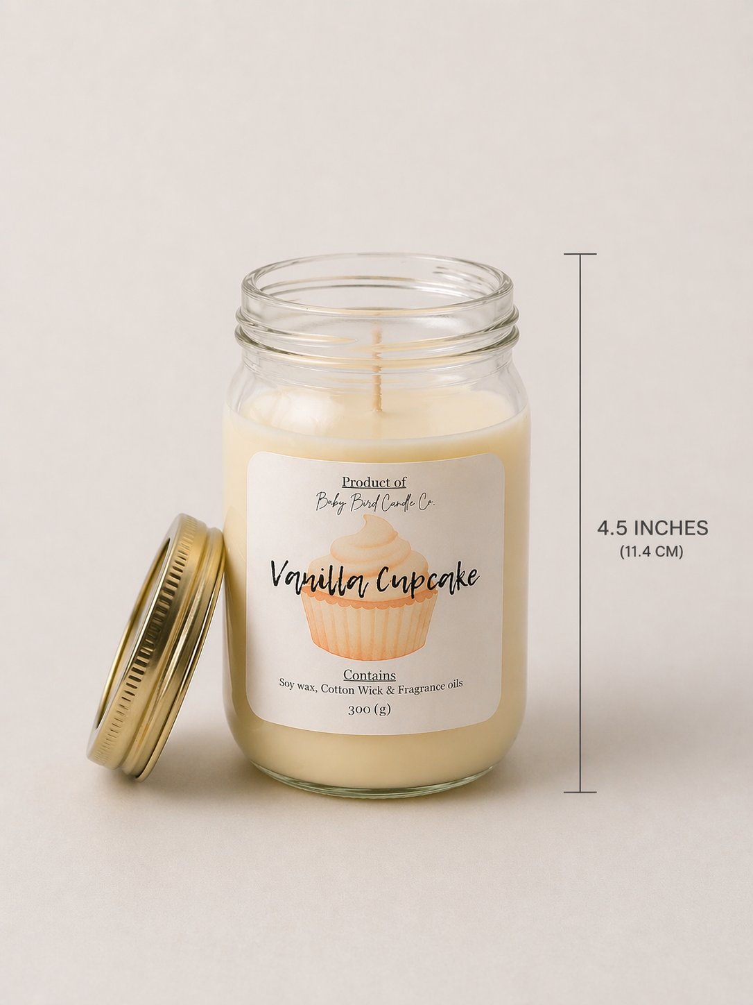 Vanilla cupcake candle