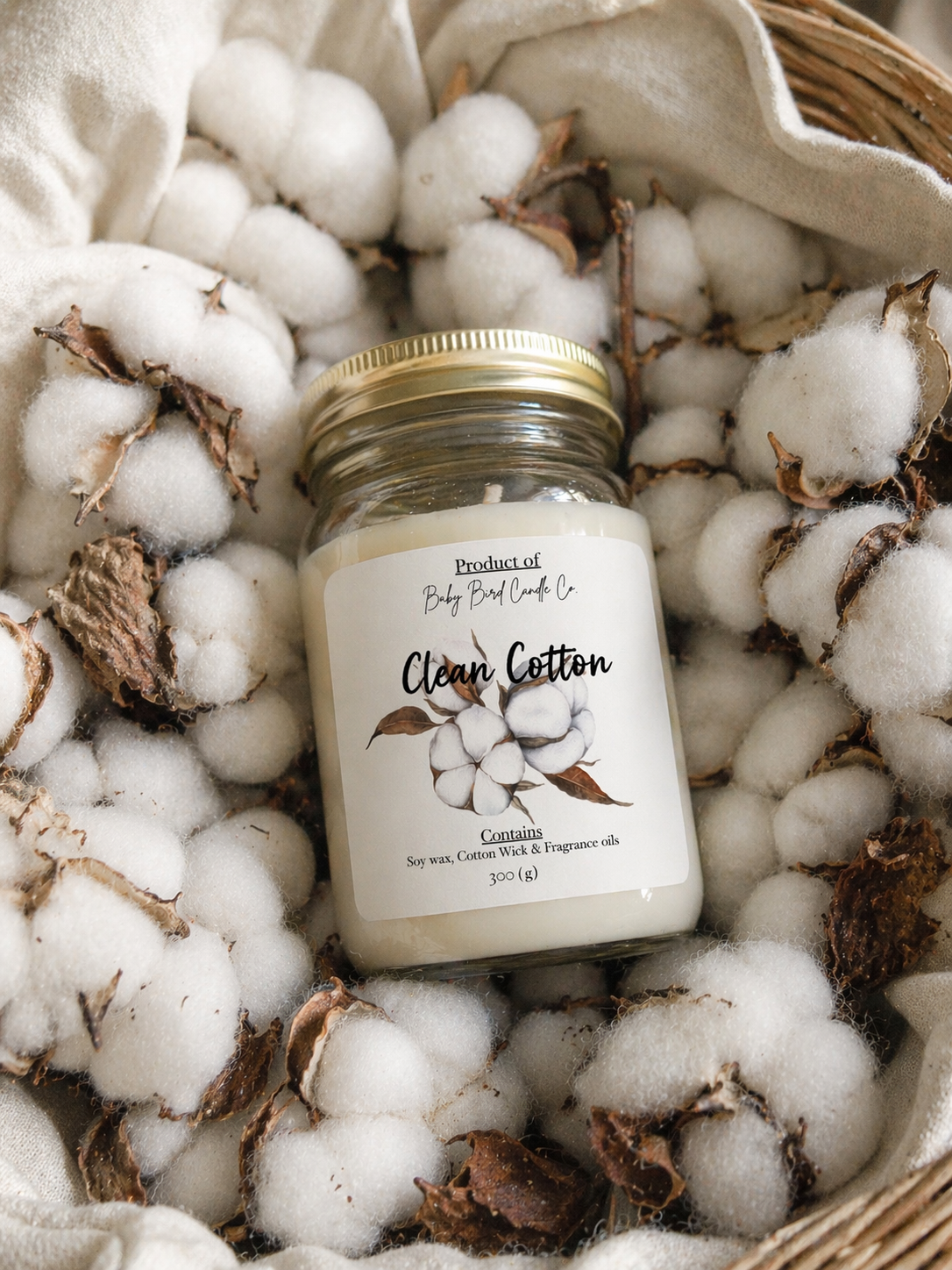 Clean cotton candle