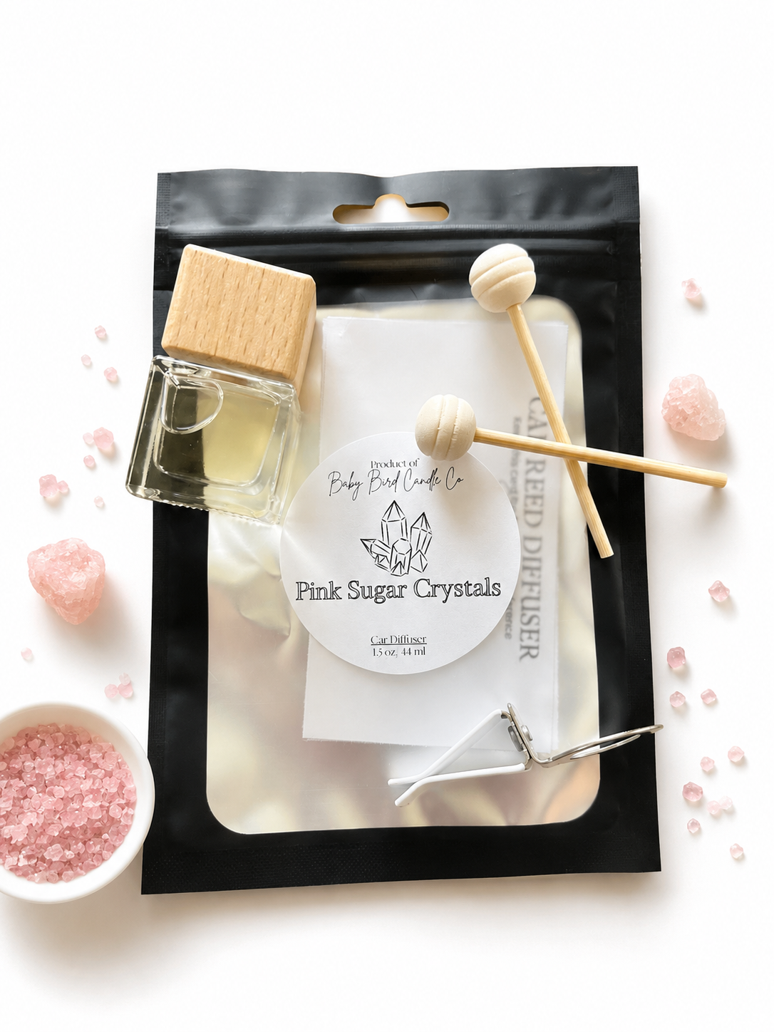 Car Reed Diffuser Pink Sugar Crystals