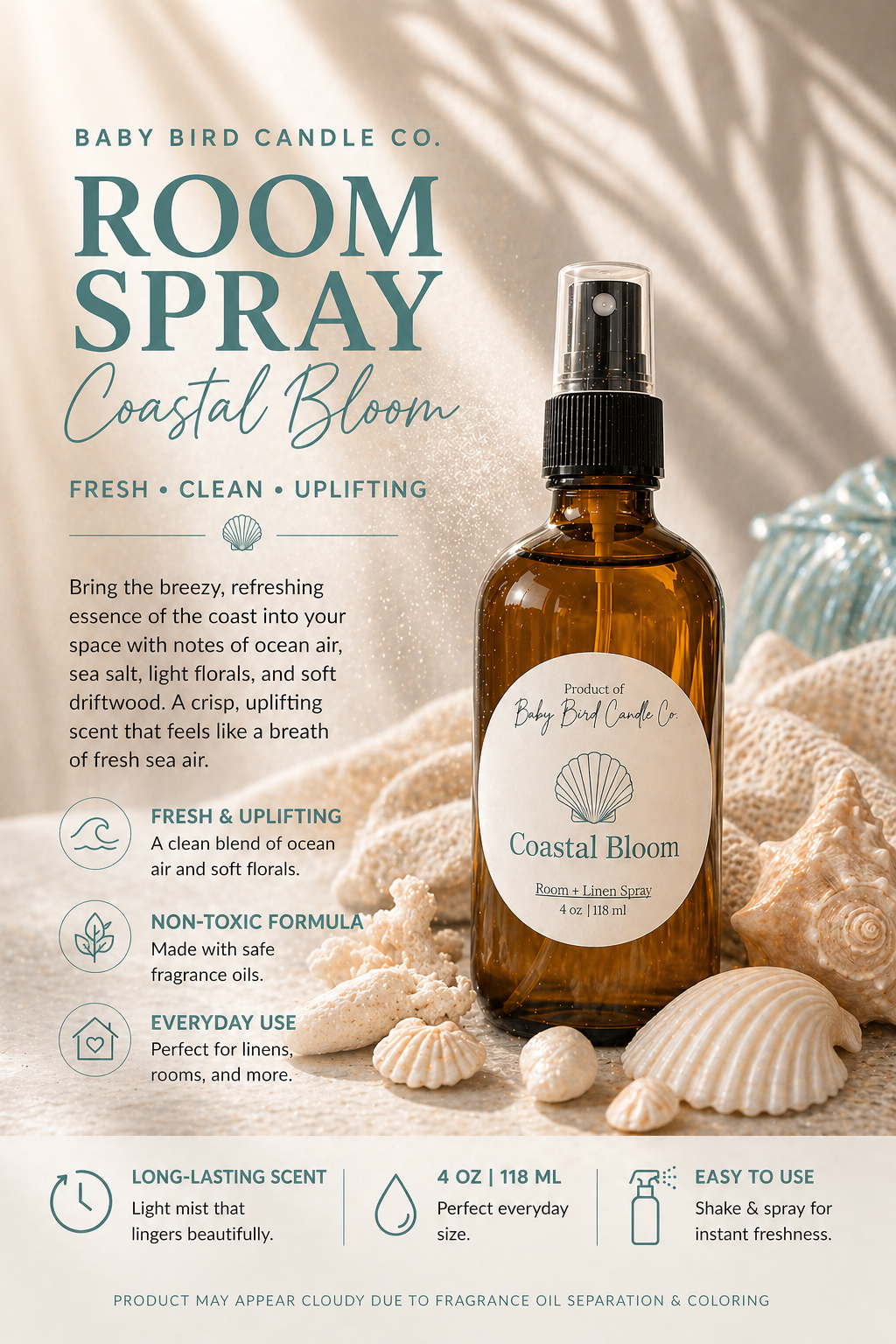 Costal bloom room & Linen spray